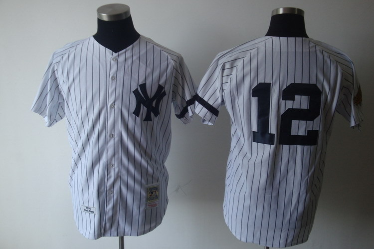 Yankees 12 Wade Boggs White Throwback Jersey