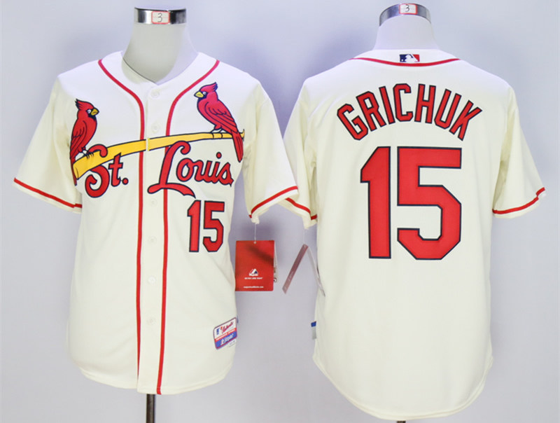 Cardinals 15 Randal Grichuk Cream Cool Base Jersey Cardinals 15 Randal Grichuk Cream Cool Base Jersey