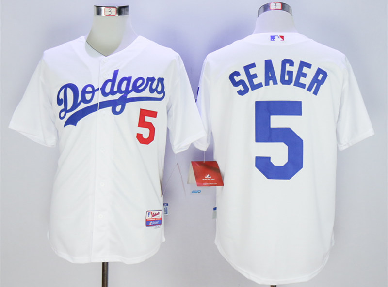 Dodgers 5 Corey Seager White Cool Base Jersey
