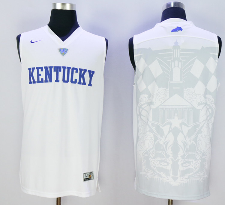 Kentucky Wildcats Blank White College Basketball Jersey