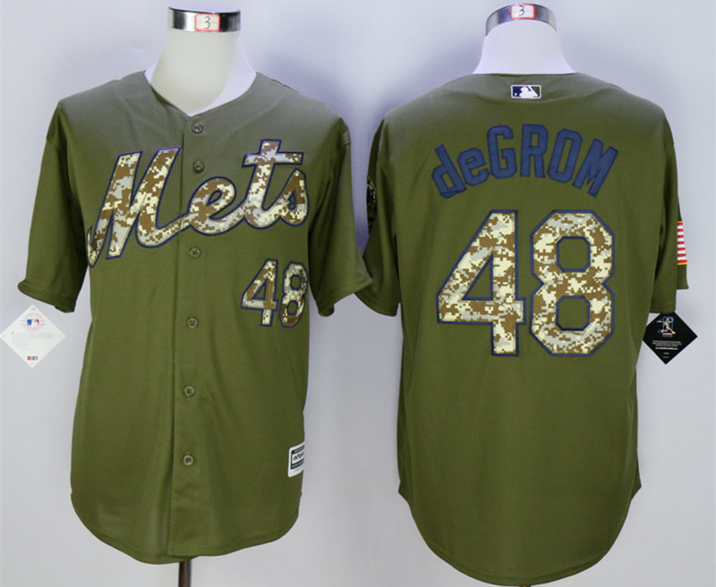 Mets 48 Jacob deGrom Olive Green New Cool Base Jersey