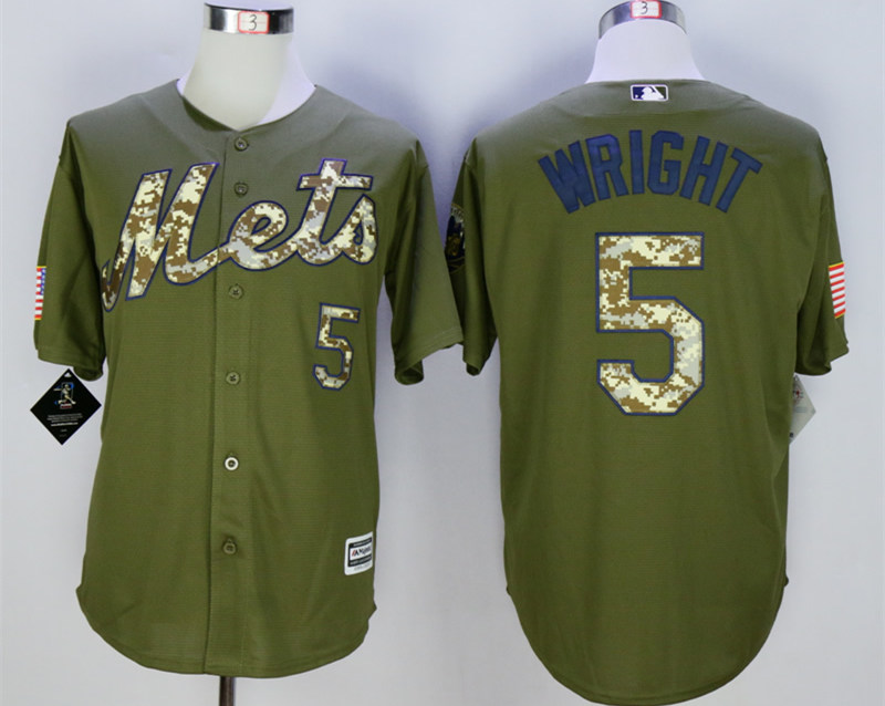 Mets 5 David Wright Olive Green New Cool Base Jersey