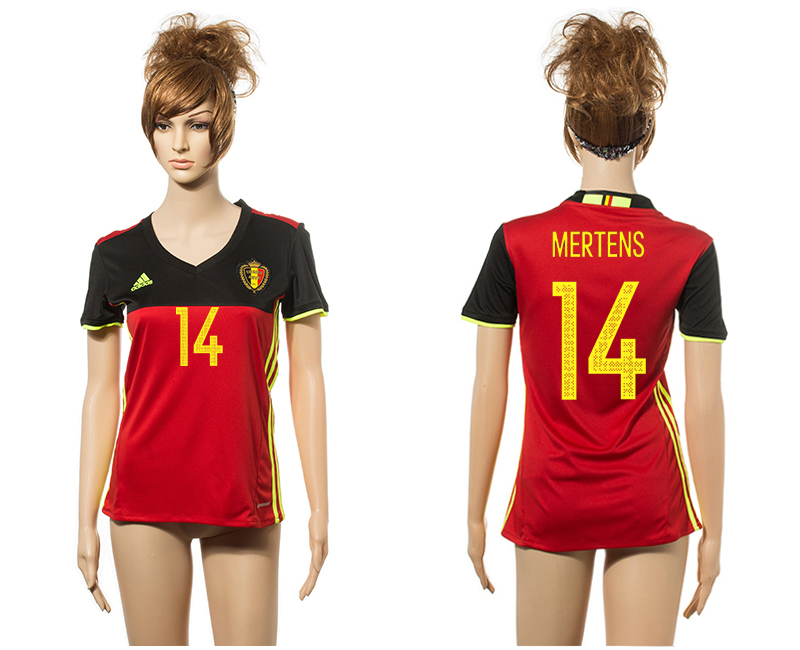Belgium Home 14 MERTENS Home Euro 2016 Women Jersey