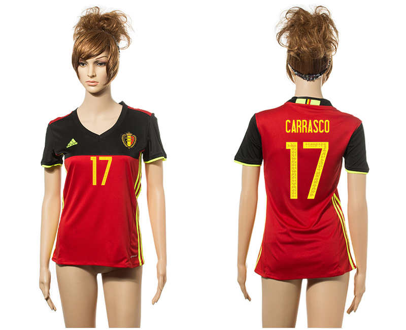 Belgium Home 17 CARRASCO Home Euro 2016 Women Jersey