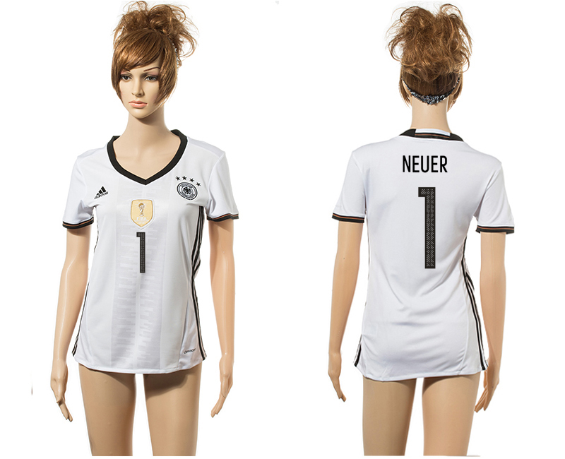 Germany 1 NEUER Home Euro 2016 Women Jersey