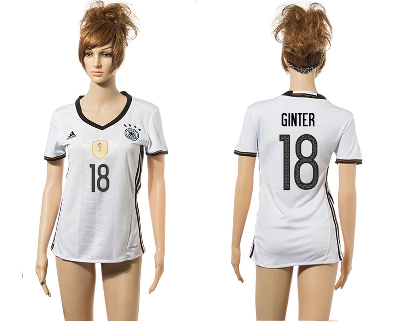 Germany 18 GINTER Home Euro 2016 Women Jersey