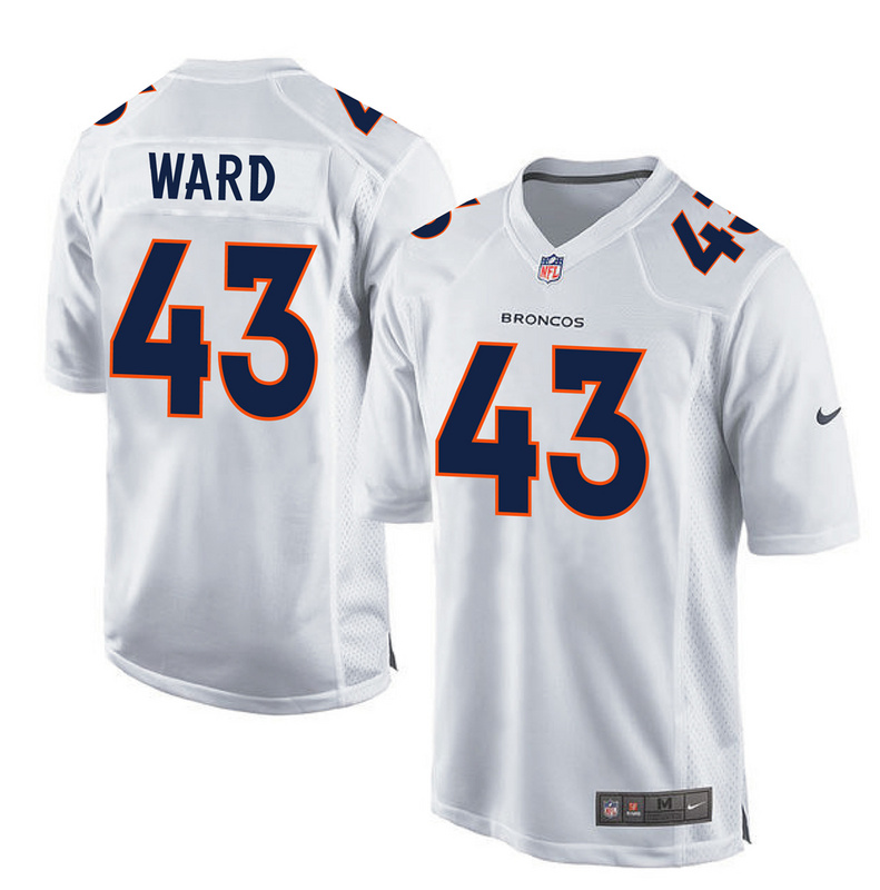 Nike Broncos 43 T.J. Ward White Game Event Jersey