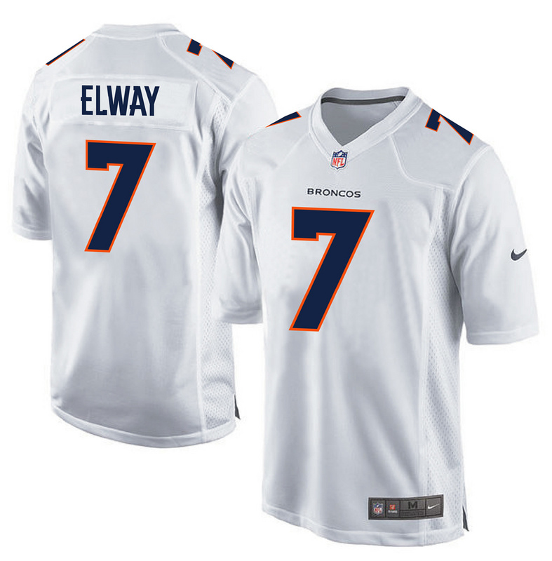 Nike Broncos 7 John Elway White Game Event Jersey