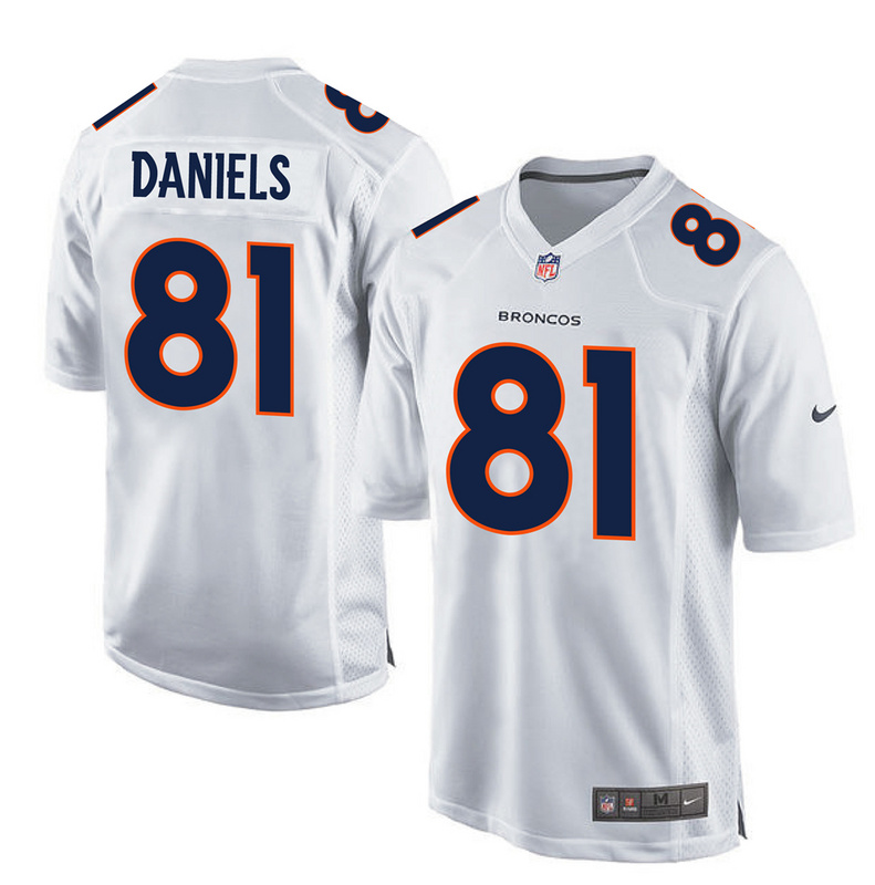 Nike Broncos 81 Owen Daniels White Game Event Jersey - Click Image to Close