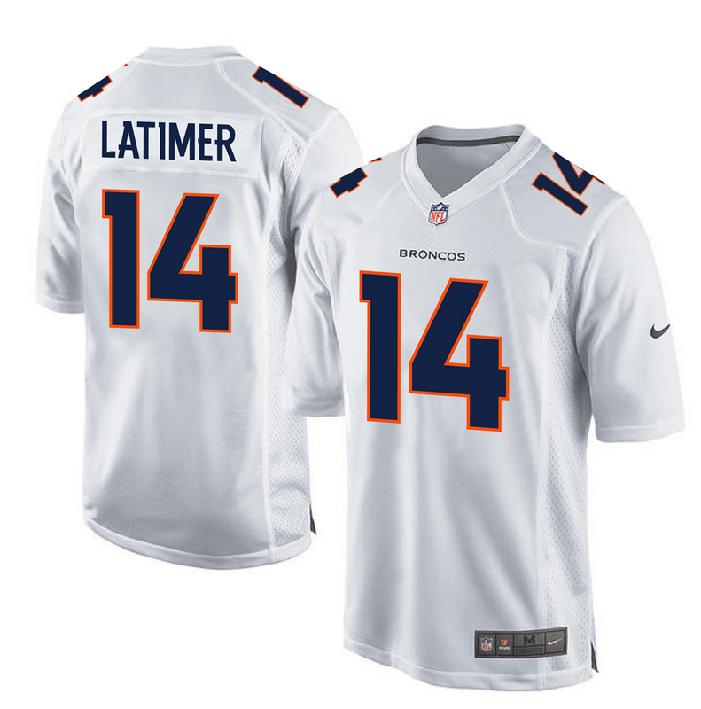 Nike Broncos 14 Cody Latimer White Youth Game Event Jersey