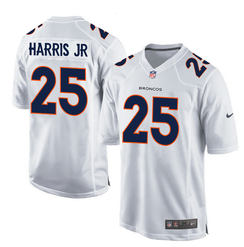 Nike Broncos 25 Chris Harris Jr White Youth Game Event Jersey - Click Image to Close