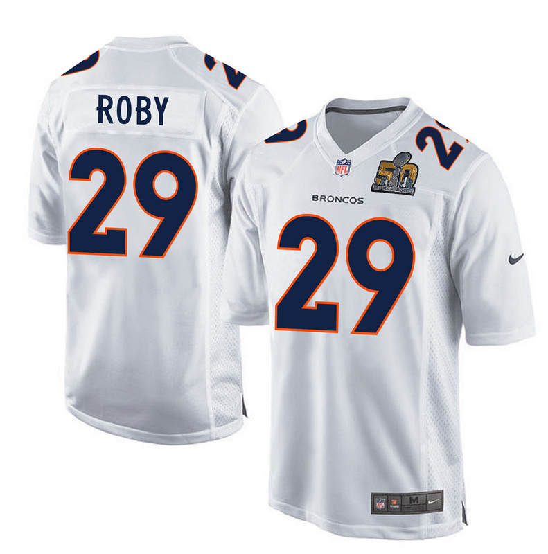 Nike Broncos 29 Bradley Roby White Youth Super Bowl 50 Bound Game Event Jersey