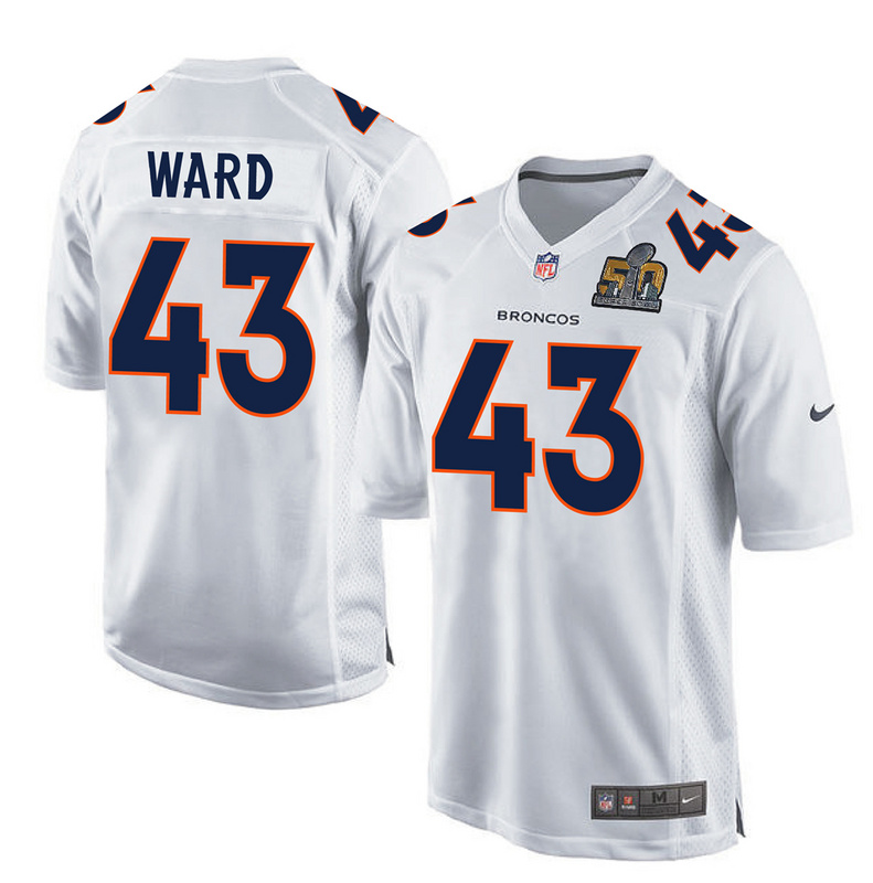 Nike Broncos 43 T.J. Ward White Youth Super Bowl 50 Bound Game Event Jersey