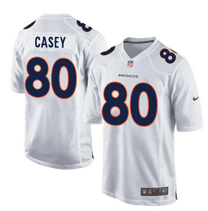 Nike Broncos 80 James Casey White Youth Game Event Jersey