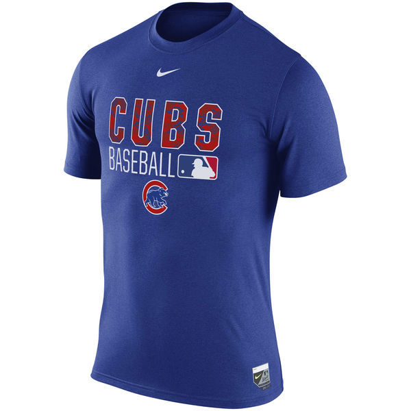 Nike Cubs Blue Men's Short Sleeve T-Shirt - Click Image to Close
