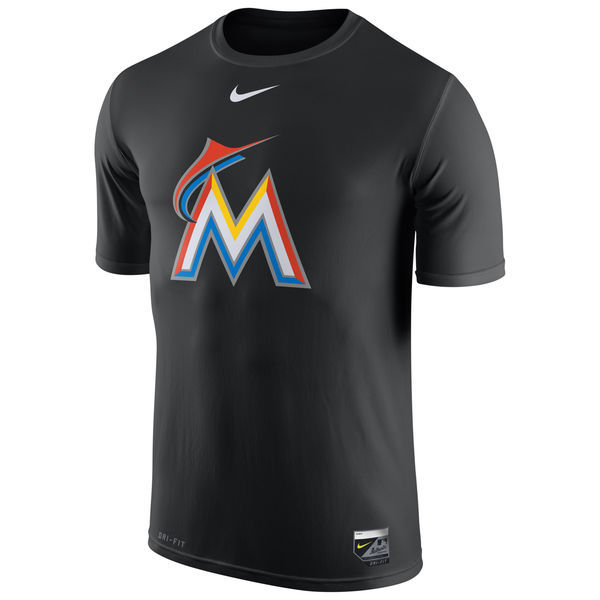 Nike Marlins Fresh Logo Black Men's Short Sleeve T-Shirt