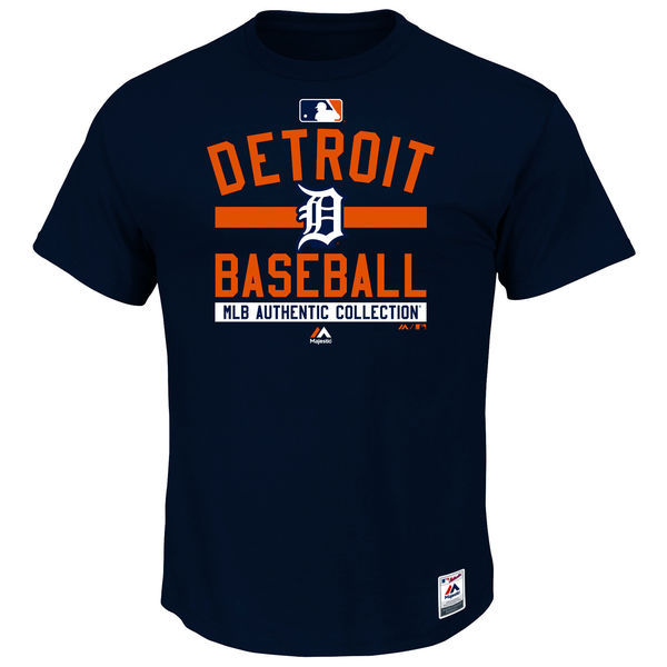 Nike Tigers MLB Authentic Collection Navy Men's Short Sleeve T-Shirt2