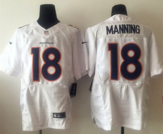 Nike Broncos 18 Peyton Manning White Bound Elite Event Jersey