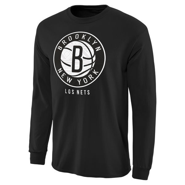 Brooklyn Nets Black Long Sleeve Men's T-Shirt