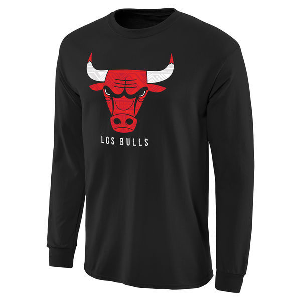 Chicago Bulls Black Long Sleeve Men's T-Shirt