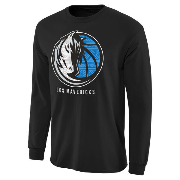 Dallas Mavericks Black Long Sleeve Men's T-Shirt