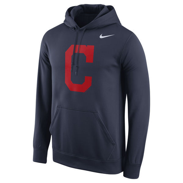 Cleveland Indians Pullover Hoodie Blue02