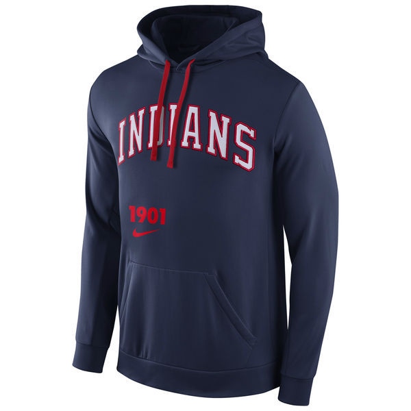 Cleveland Indians Pullover Hoodie Blue03