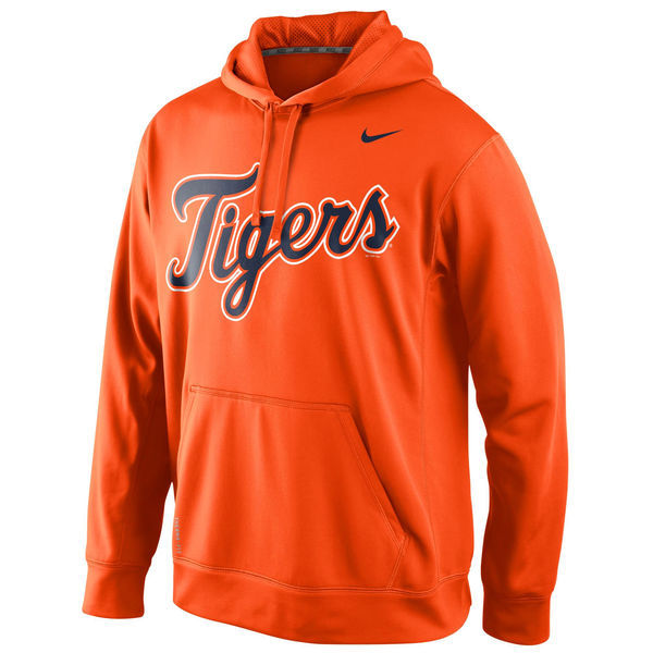 Detroit Tigers Pullover Hoodie Orange - Click Image to Close