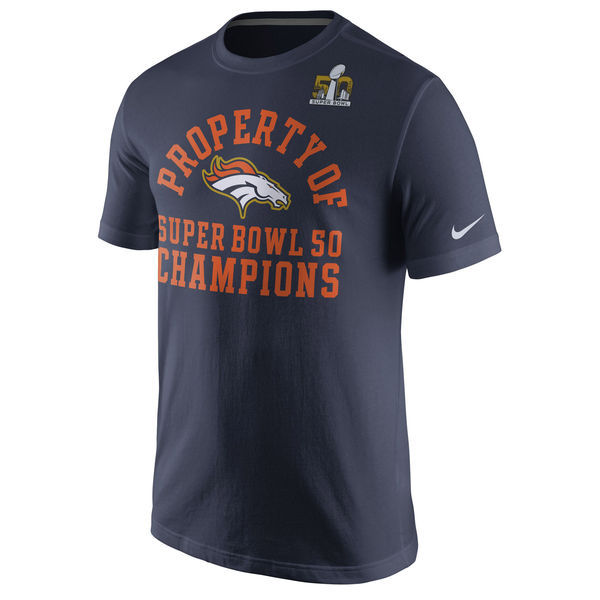 Nike Denver Broncos Blue Super Bowl 50 Champions Short Sleeve Men's T-Shirt02