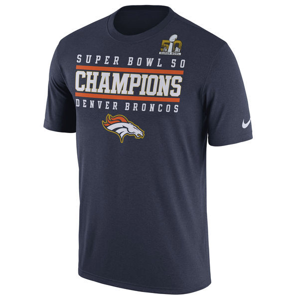 Nike Denver Broncos Blue Super Bowl 50 Champions Short Sleeve Men's T-Shirt04