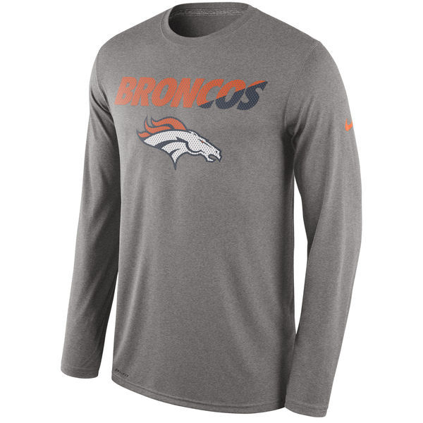Nike Denver Broncos Grey Long Sleeve Men's T-Shirt