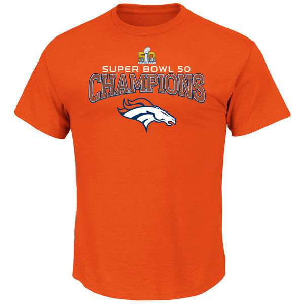 Nike Denver Broncos Orange Super Bowl 50 Champions Short Sleeve Men's T-Shirt02