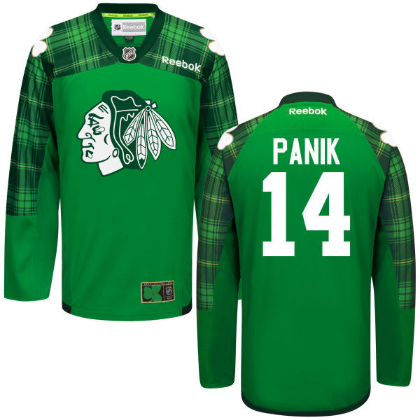 Blackhawks 14 Richard Panik Green St. Patrick's Day Reebok Jersey