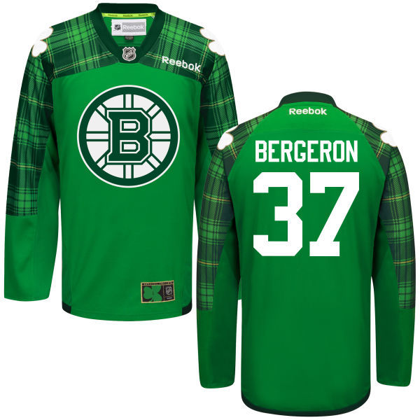 Bruins 37 Patrice Bergeron Green St. Patrick's Day Reebok Jersey
