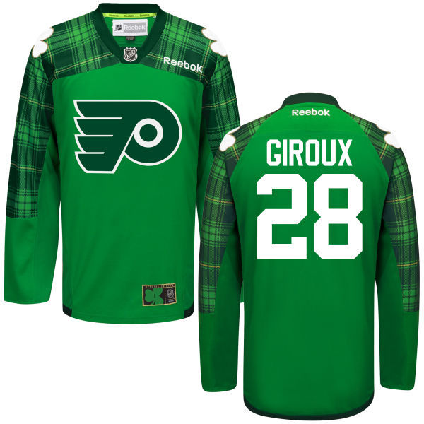 Flyers 28 Claude Giroux Green St. Patrick's Day Reebok Jersey