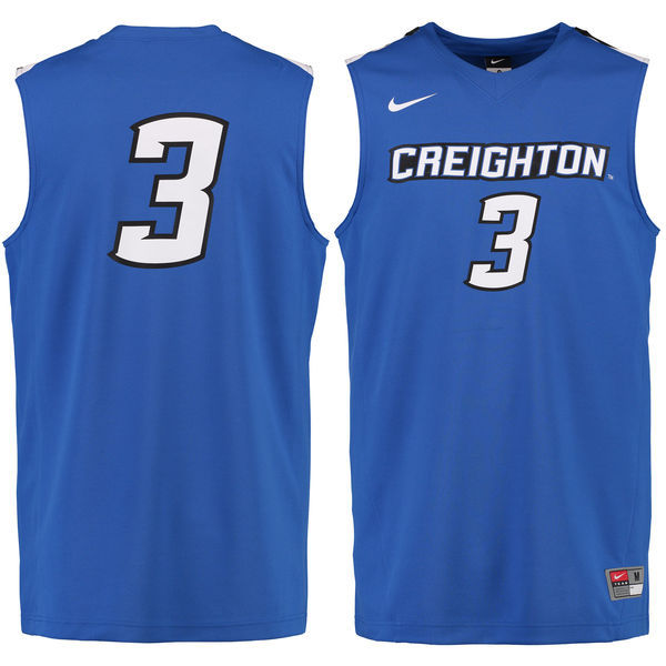 Nike Creighton Bluejays #3 Blue Basketball College Jersey