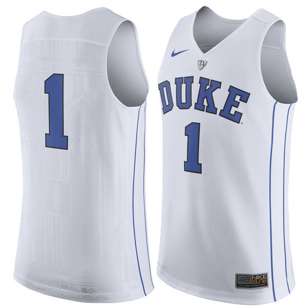 Nike Duke Blue Devils #1 White Basketball College Jersey