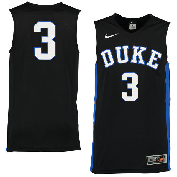 Nike Duke Blue Devils #3 Black Basketball College Jersey