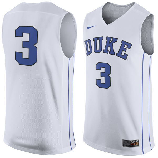 Nike Duke Blue Devils #3 White Basketball College Jersey