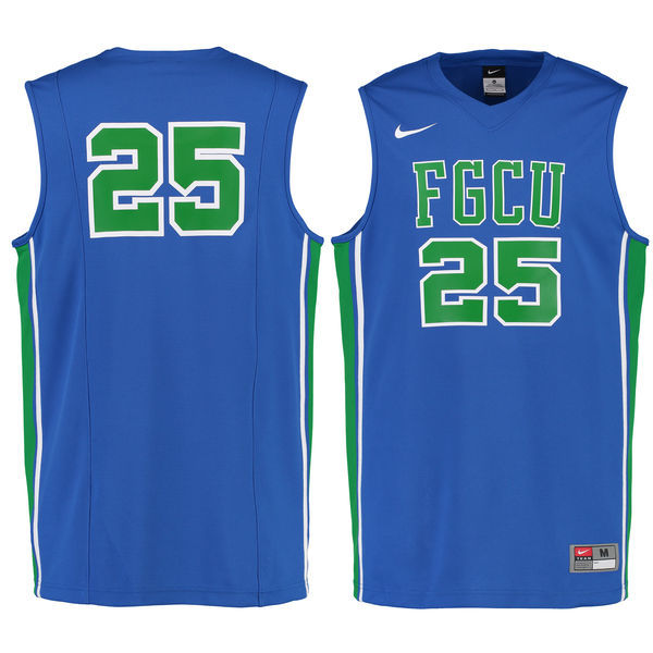 Nike FGCU #25 Blue Basketball College Jersey
