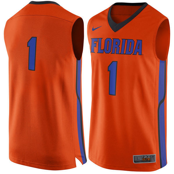 Nike Florida Gators #1 Orange Blue Numbers Basketball College Jersey0#2
