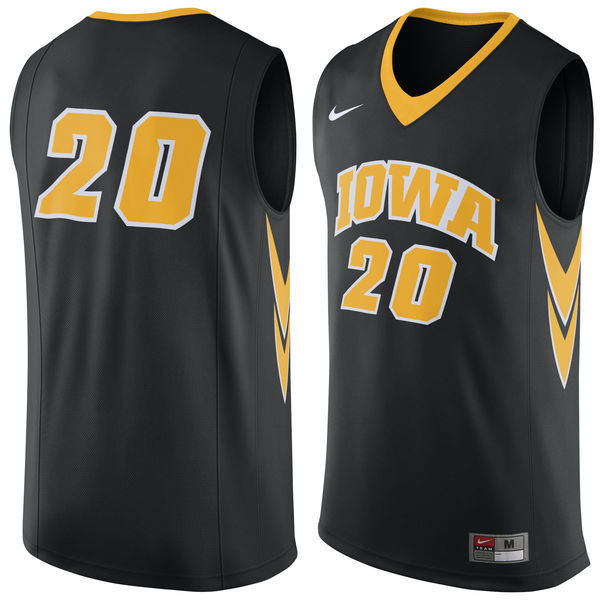 Nike Iowa Hawkeyes #20 Black Basketball College Jersey