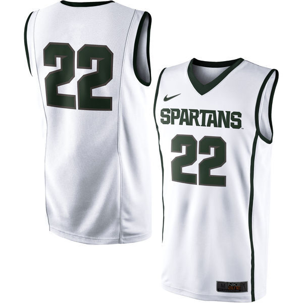 Nike Michigan State Spartans #22 White Basketball College Jersey