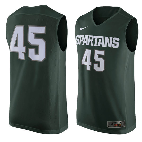 Nike Michigan State Spartans #45 Green Basketball College Jersey