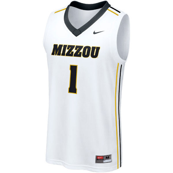 Nike Missouri Tigers #1 White Basketball College Jersey