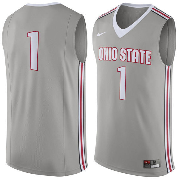 Nike Ohio State Buckeyes #1 Grey Basketball College Jersey