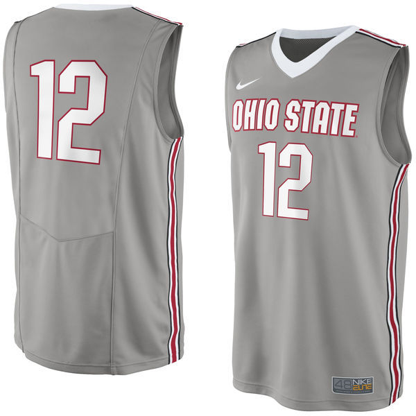Nike Ohio State Buckeyes #12 Grey Basketball College Jersey