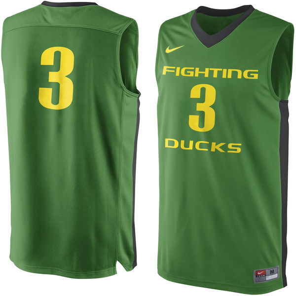Nike Oregon Ducks #3 Green Basketball College Jersey