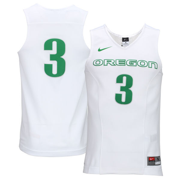 Nike Oregon Ducks #3 White Basketball College Jersey