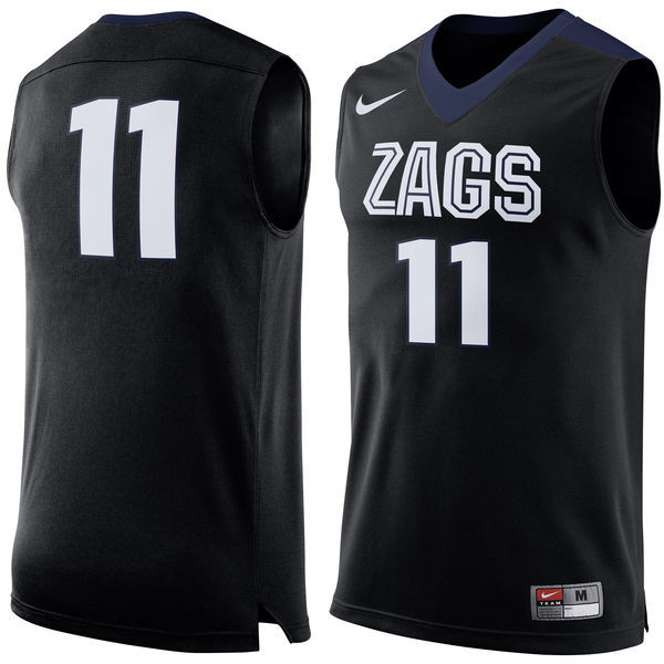 Nike ZAGS #11 Black Basketball College Jersey